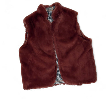 Gilet Gilbert fausse fourrure bordeaux x lainage T.S