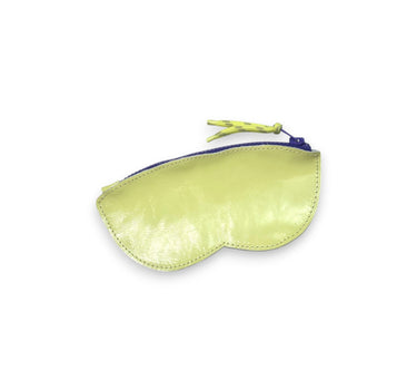 Étui à lunettes cuir vernis jaune beurre