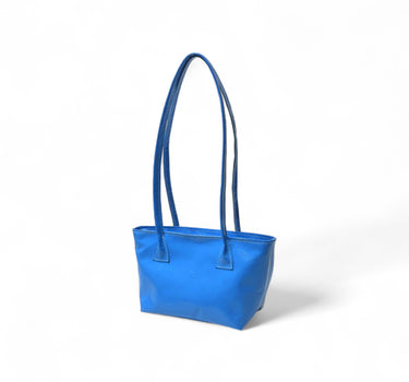 Sac baby Yvonne cuir vernis bleu