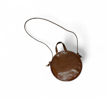 Sac Jeanine cuir vernis chocolat