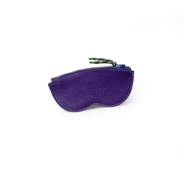 Étui à lunettes cuir grainé violet