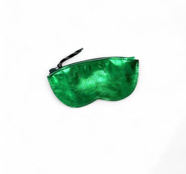 Étui à lunettes cuir brillant vert sapin