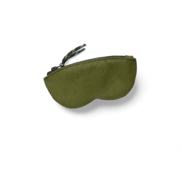 Étui à lunettes cuir grainé vert olive