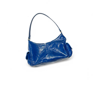 Sac Billie cuir vernis bleu