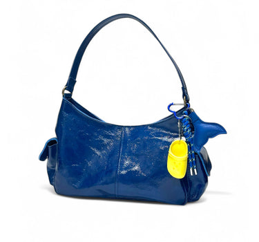 Sac Billie cuir vernis bleu