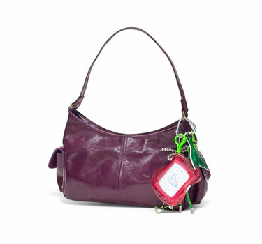 Sac Billie cuir vernis cerise