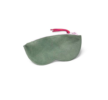 Étui à lunettes cuir sauge