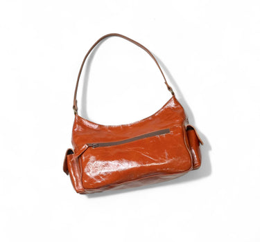 Sac Billie cuir vernis brique