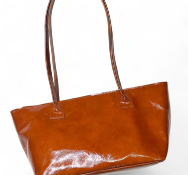 Sac Yvonne cuir vernis brique