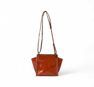 Sac minus cuir vernis brique