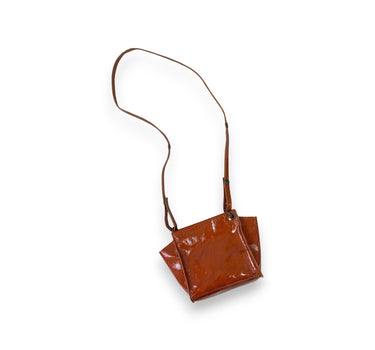 Sac minus cuir vernis brique