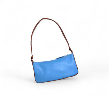 Sac Richard mix cuir bleu x chocolat vernis