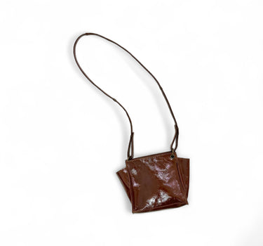 Sac minus cuir vernis chocolat