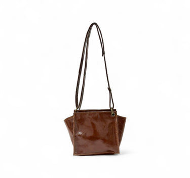 Sac minus cuir vernis chocolat
