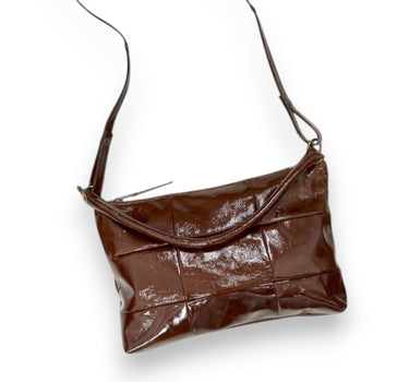 Sac Josie cuir vernis chocolat