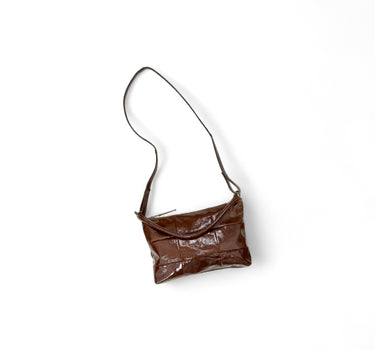 Sac Josie cuir vernis chocolat