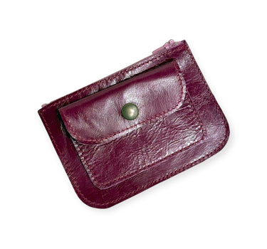 Porte-monnaie Jules cuir vernis cerise
