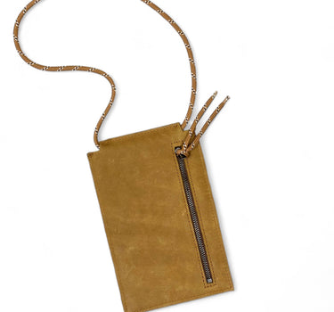 Pochette téléphone Georgette cuir cognac