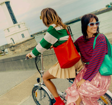Sac seau Basile cuir rouge