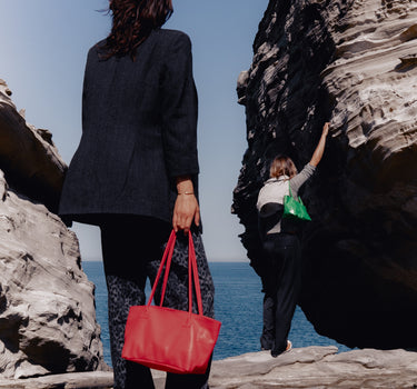 Sac Yvonne cuir lisse rouge