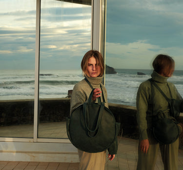 Sac Jeannot cuir grainé vert bouteille